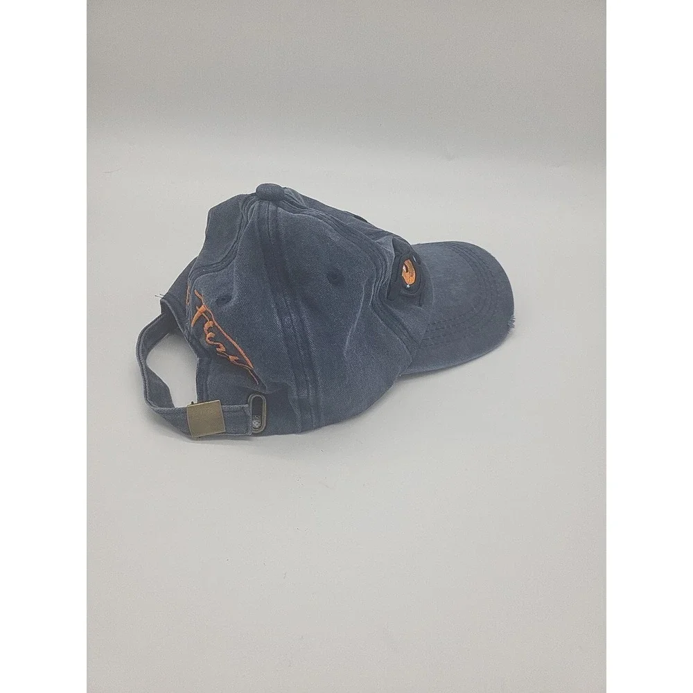 Blue Washed Cotton Embroidered EAGLE EYES Peaked Curved Bill Baseball Cap Hat  Z